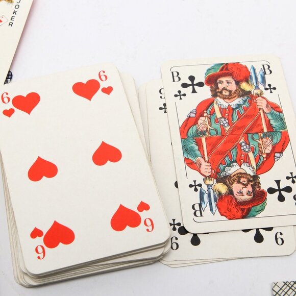 Vintage Schmid Rommé Bridge Canasta Cards 70s Germany 2 Card Decks Red Case - Picture 5 of 8
